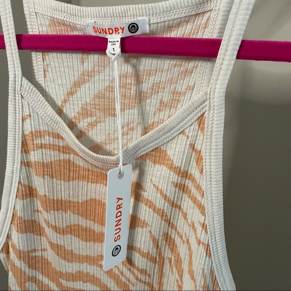 Sundry Zebra Print Rib Cami - Picture 3 of 6